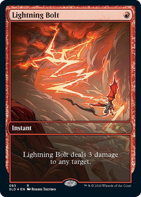 【Foil】(085)■フルアート■《稲妻/Lightning Bolt》[SLD] 赤R